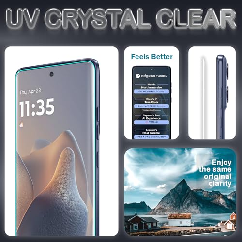 Image of FIRST MART Military-Grade UV Tempered Glass For Motorola Edge 60 Fusion 5G (6.7 Inch) With Easy Installation Kit | Edge-To-Edge Protector Coverage | Crystal Clear, Pack of 2