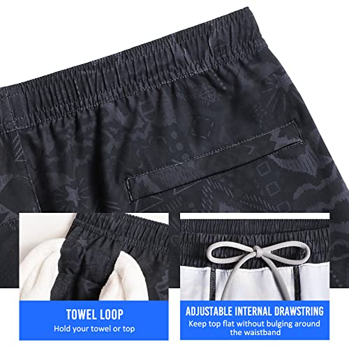 maamgic Mens Workout Shorts 2 in 1 Stretch 5" Gym Shorts Running Shorts with Compression Liner Zip Pocket4