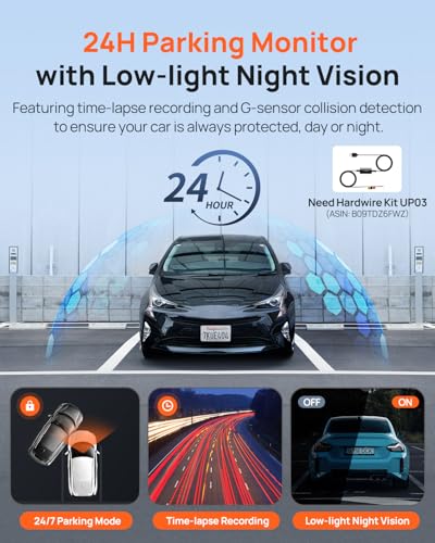 Image of 70mai Dash Cam Front and Rear - 2.5K+1080P Dual Dash Camera with HDR, Super Night Vision, F1.55 Aperture, 24H Parking Mode, Built-in Wi-Fi & GPS, G-Sensor, Loop Recording (A410)
