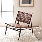 Safavieh Home Soleil Cognac and Brown Leather Woven Accent Chair