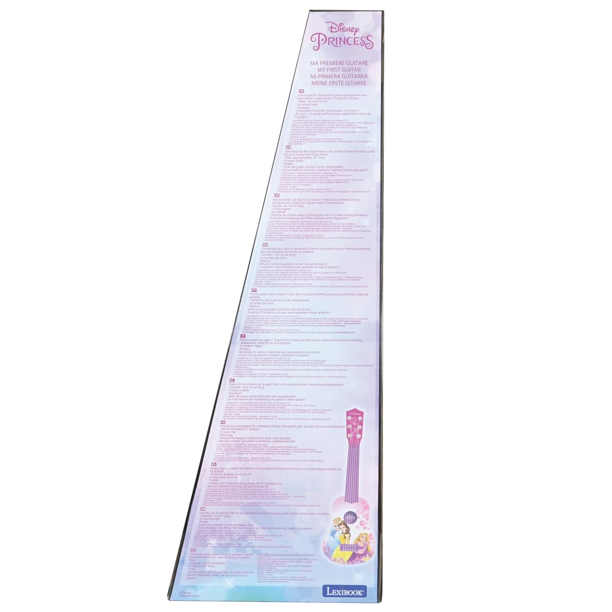 Lexibook Disney Princess Roszpunka Moja Gitara, 6 Strun Nylonowych, 53 cm, Przewodnik w Zestawie, Różowy, Fioletowy, K200DP