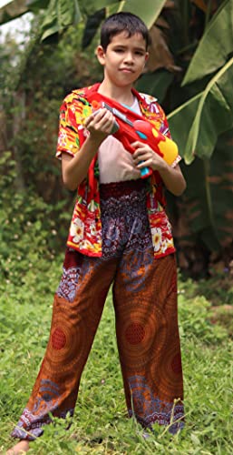 Image of Full Funk Rayon Smock Waist Child Lounging Comfortable Elephant Aladdin Pants