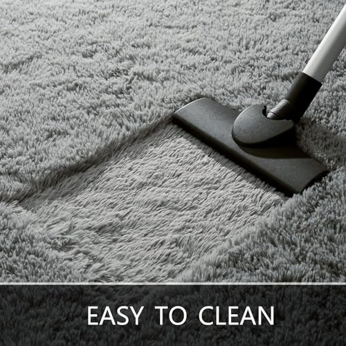 Image of Present Carpet for Room, Shaggy Rugs Fluffy Carpets, Indoor Modern Plush Area Rugs for Living Room Bedroom Kids Room, ETC Grey 5x8 feet