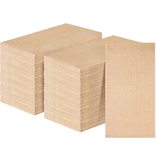 200 Count Burlap Paper Napkins, 13 X 16 Inch Disposable Dinner Napkins, Paper Hand Towels, Rustic Cloth Like Paper Napkins For Bathroom Kitchen Wedding Birthday Cocktail Party #TOP4