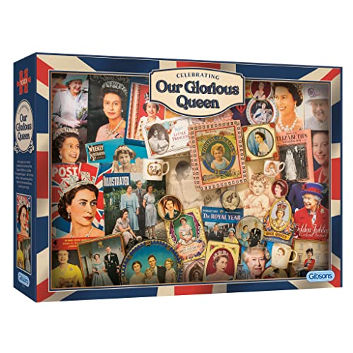 Gibsons Our Glorious Queen 1000 Piece Jigsaw Puzzle for Adults | Queen Elizabeth British Jigsaw | Sustainable Puzzle for Adults Teens | Premium 100% Recycled Board | Gibsons Games