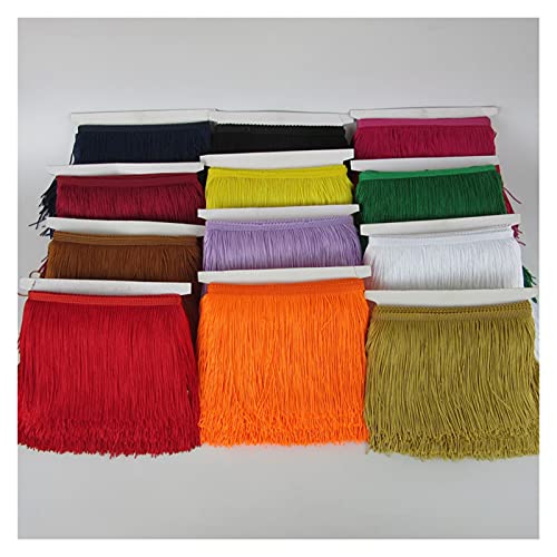 Frange dentelle de polyester jaune fluorescent 10 mètres pour couture - 3