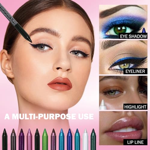 Set de 12 delineadores de gel a prueba de agua miniatura 7