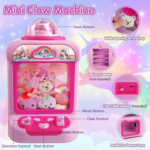 image for TingingYuli Claw Machine for Kids,Unicorn Mini Vending Machines Candy 