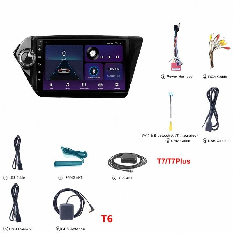 Radio coche 2 DIN pantalla para KIA RIO2 K2 2011-2016 con Bluetooth 5