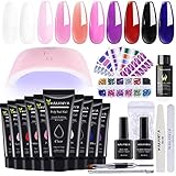 naio nails deutschland ❤ MEHRZWECK NAGELGEL STARTER KIT: Sie können nicht nur Polygel direkt als Deckschicht auftragen, um Ihren Nagel zu glänzen, ohne eine Lampe zu verwenden, oder eine Nagelverlängerung mit doppelter Form oder Nagelform durchführen häusliche Maniküre und professioneller Salon