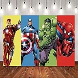Qingyann 5x3ft Marvel Birthday Party Backdrop Captain America Iron Man Birthday Photo Backdrop