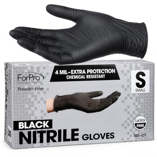 Image of ForPro Disposable Nitrile Gloves, Chemical Resistant, Powder-Free, Latex-Free, Non-Sterile, Food Safe, 4 Mil