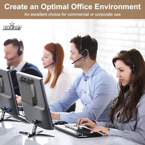 Image of XIKKART Universal Tiny Desktop PC Stand | 18x17.5x3.8CM Compact CPU Holder for Monitors | Under Desk and Wall Mounting Bracket Metal Frame Computer Cabinet Stand for Tabletop, Home, Office, Study Use