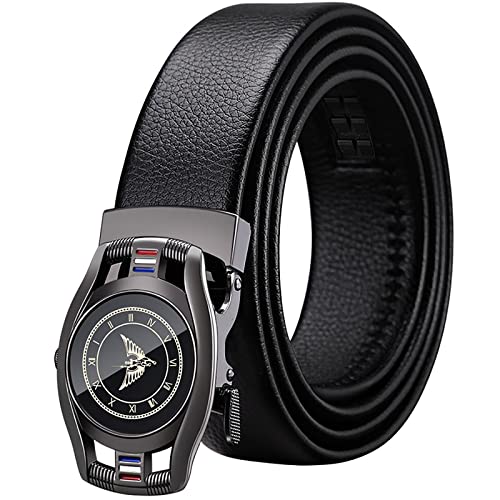 VANNANBA Men Belts Leather Male Slide Ratchet Work Casual Dress Belt Adjusatble with Gift Box