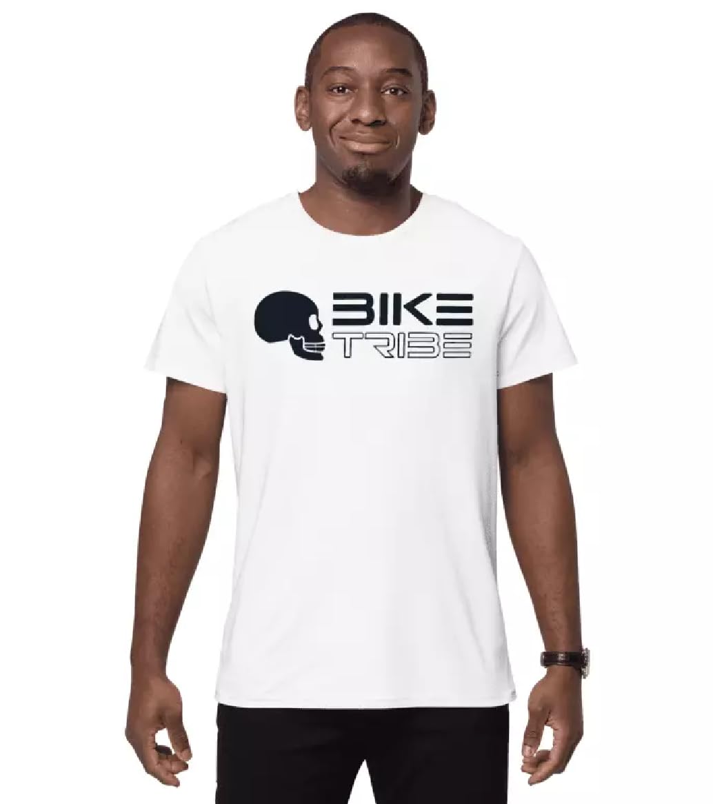 Bike Tribe® White T-Shirt – Premium Combed Cotton | Motorcycle Rider T-Shirt | Urban Rider Gift | Breathable Summer Fit (UK, Alpha, XL, Regular, Regular, White)