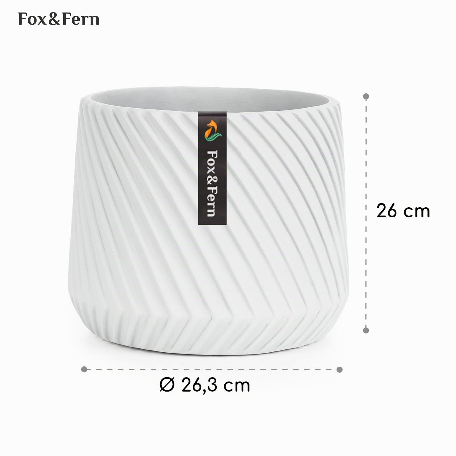 Fox & Fern Macetero, Maceteros Decorativos Interior, Macetas Exterior Grandes, Una Maceta Grande Plantas y Flores Resistente a Rayos UV y Heladas, Maceteros Exterior Tapón de Drenaje, Polystone
