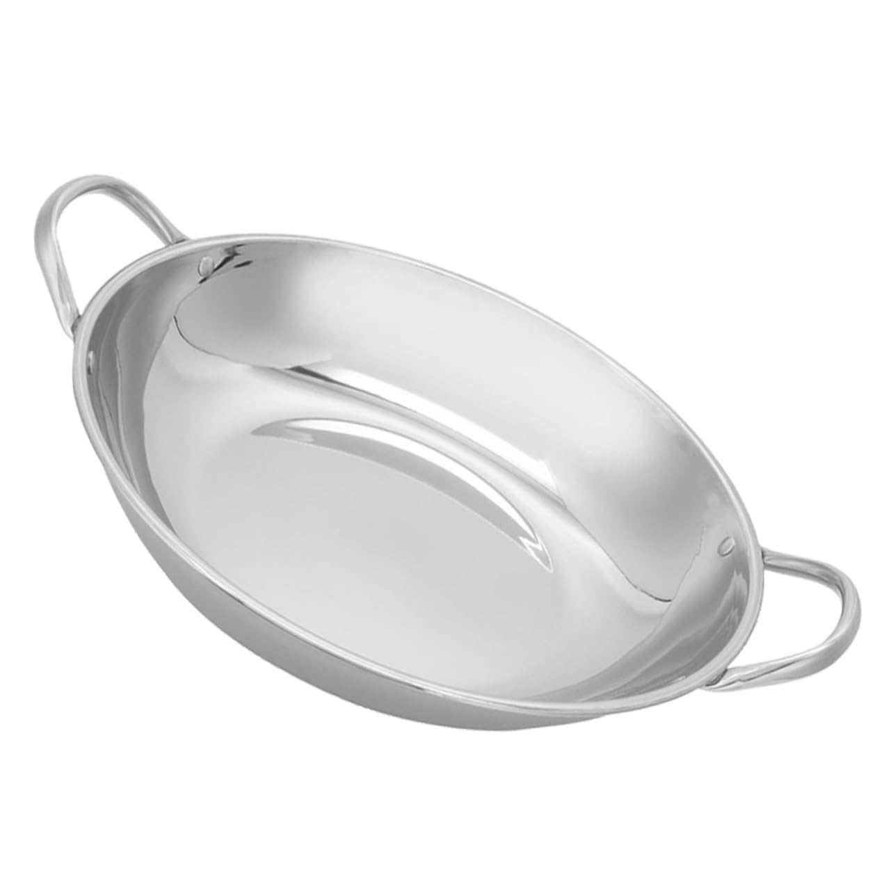 Grande poêle induction 32 cm en acier inoxydable pour cuisiner en extérieur