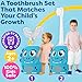 Trueocity Kids U Shape Toothbrush Auto Electric Toddler Rechargeable Kids Automatic Toothbrush | 360° U-Shaped Silicone Brush Head | Gentle Cleaning for Ages 2–7| Dinosaur Design (Blue)