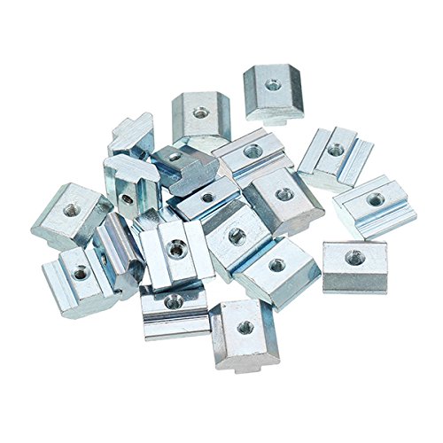 ChaRLes Machifit 20Pcs M4 T Sliding Nut Carbon Steel T Sliding Nut for 4040 Aluminum Profile