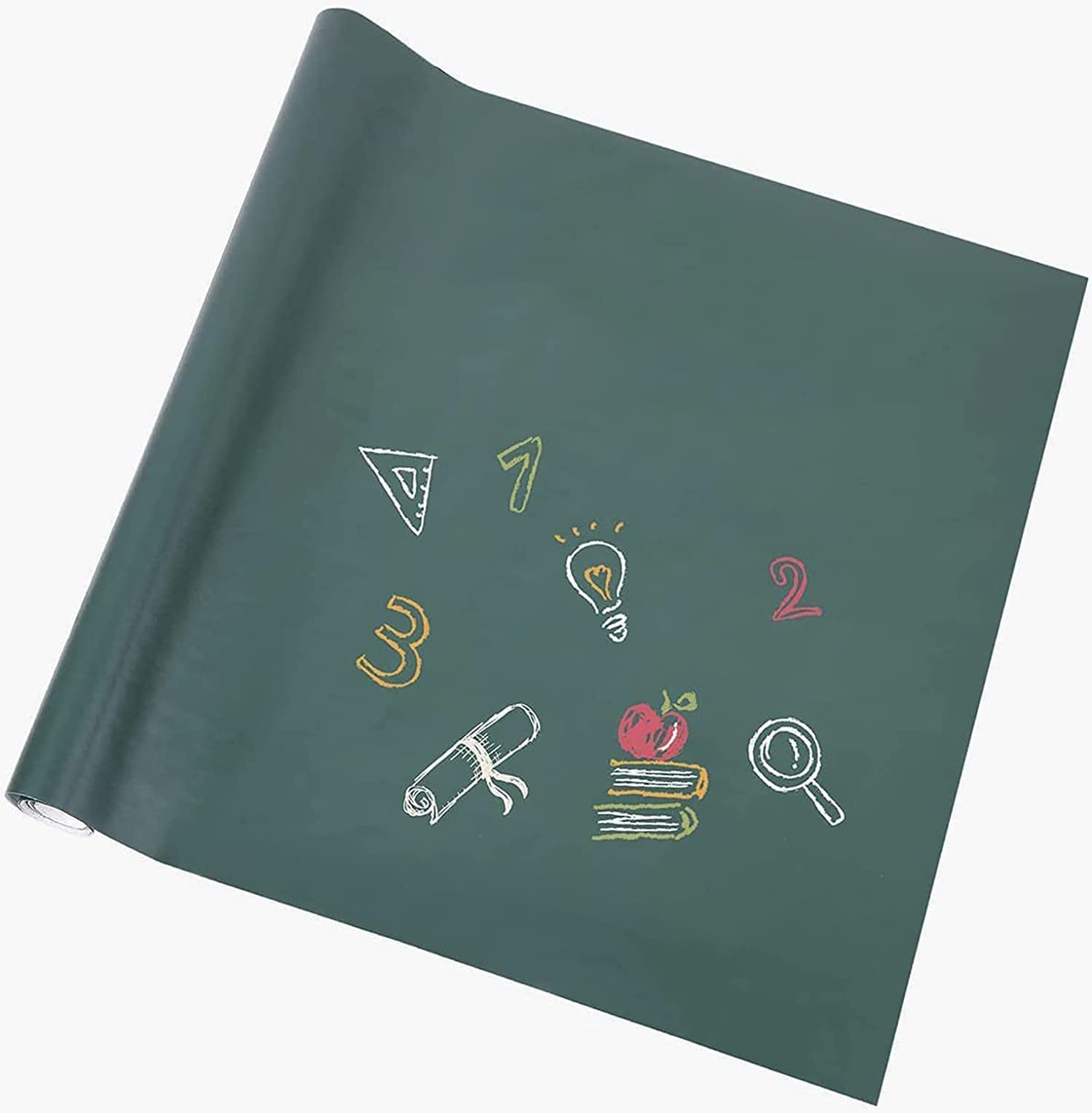 Parssufy Green Board (45X200Cm) Wall Sticker Removable Decal Chalkboard With 5 Chalks For Home School Office College Room Kitchen Kids (Green), Polyvinyl Chloride 2