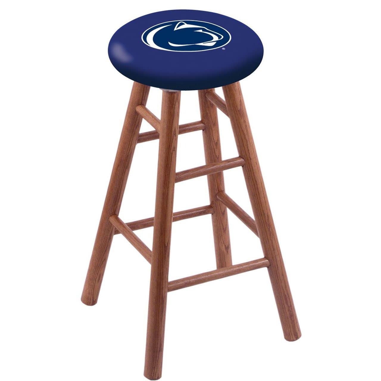 Holland Bar Stool Co. Oak Counter Stool in Medium Finish with Penn State Seat by The