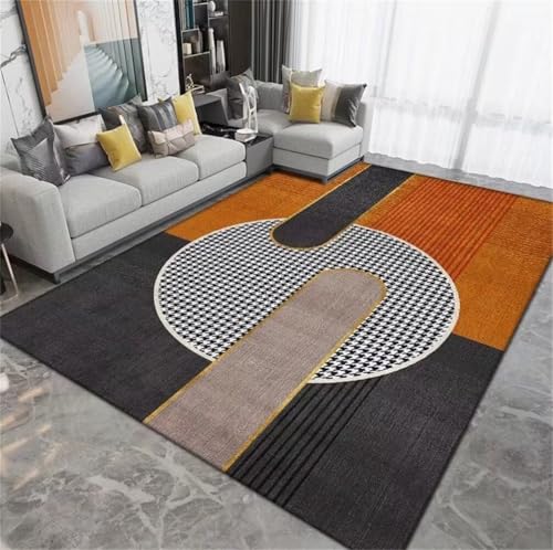 Tapis de chambre résistant à l'usure au motif géométrique