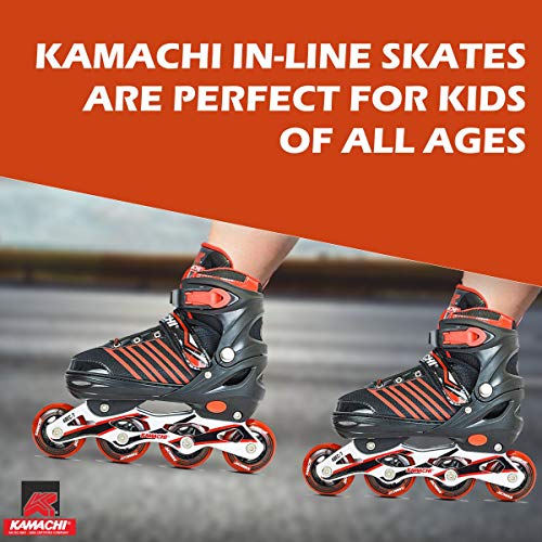 Image of Kamachi K-1006 Adjustable Aluminium Body Inline Skates (Red, Medium)