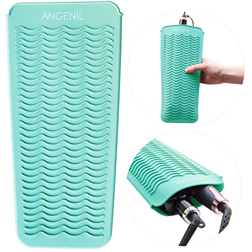 Image of ANGENIL Professional Heat Resistant Silicone Pouch for Cordless Flat Iron and Curlers in One, Hair Dryer, Hair Dryer, Curling Iron Clips, Gifts for Women