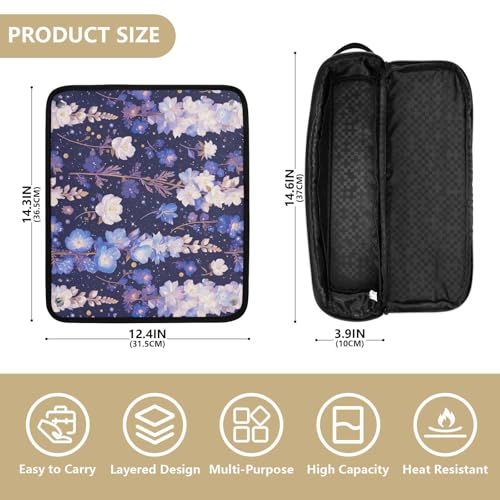 Beauty Flower and Whites Purple Hair Tool Travel Bag con Almohadilla Resistente al Calor para Plancha de Pelo, Alisadores y Rizos - Bolsa Portátil para Mujeres miniatura 4