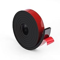 Vista 20 de WochiTV Tiras de Goma Sólida Adhesivas, 1/2" de Ancho x 1/16" de Grosor x 180" de Largo, Rollos de Goma de Neopreno Negro Autoadhesivos, Perfectos