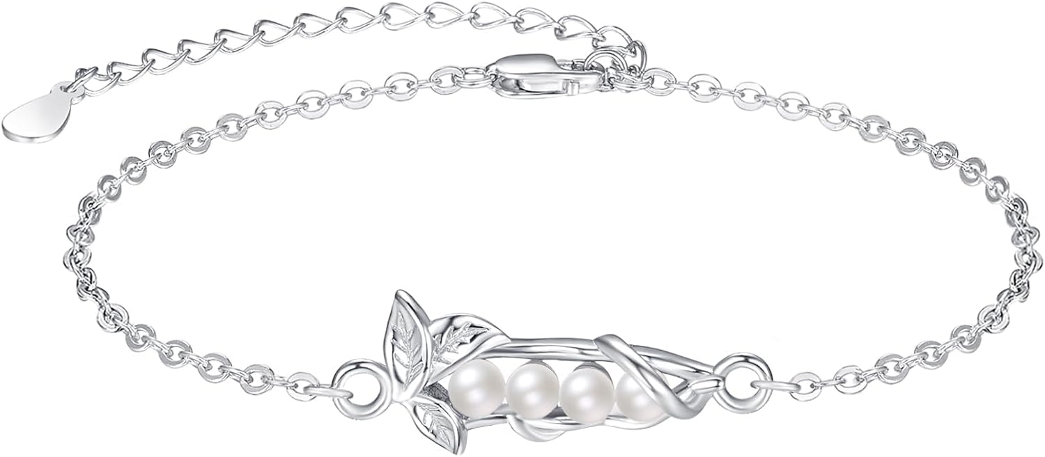 Palpitate Pearl Peas Pod Bracelet Pearl Bracelets Pearl Jewelry Gifts for Women Anniversary Birthday