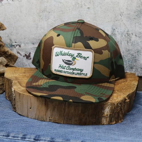 Image of WHISKEY BENT HAT CO. Green Head Adjustable Snapback Outdoor Lifestyle Duck Hat