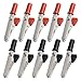 Amico 10 Pcs 50mm Plastic Handle Test Probe Metal Alligator Clips