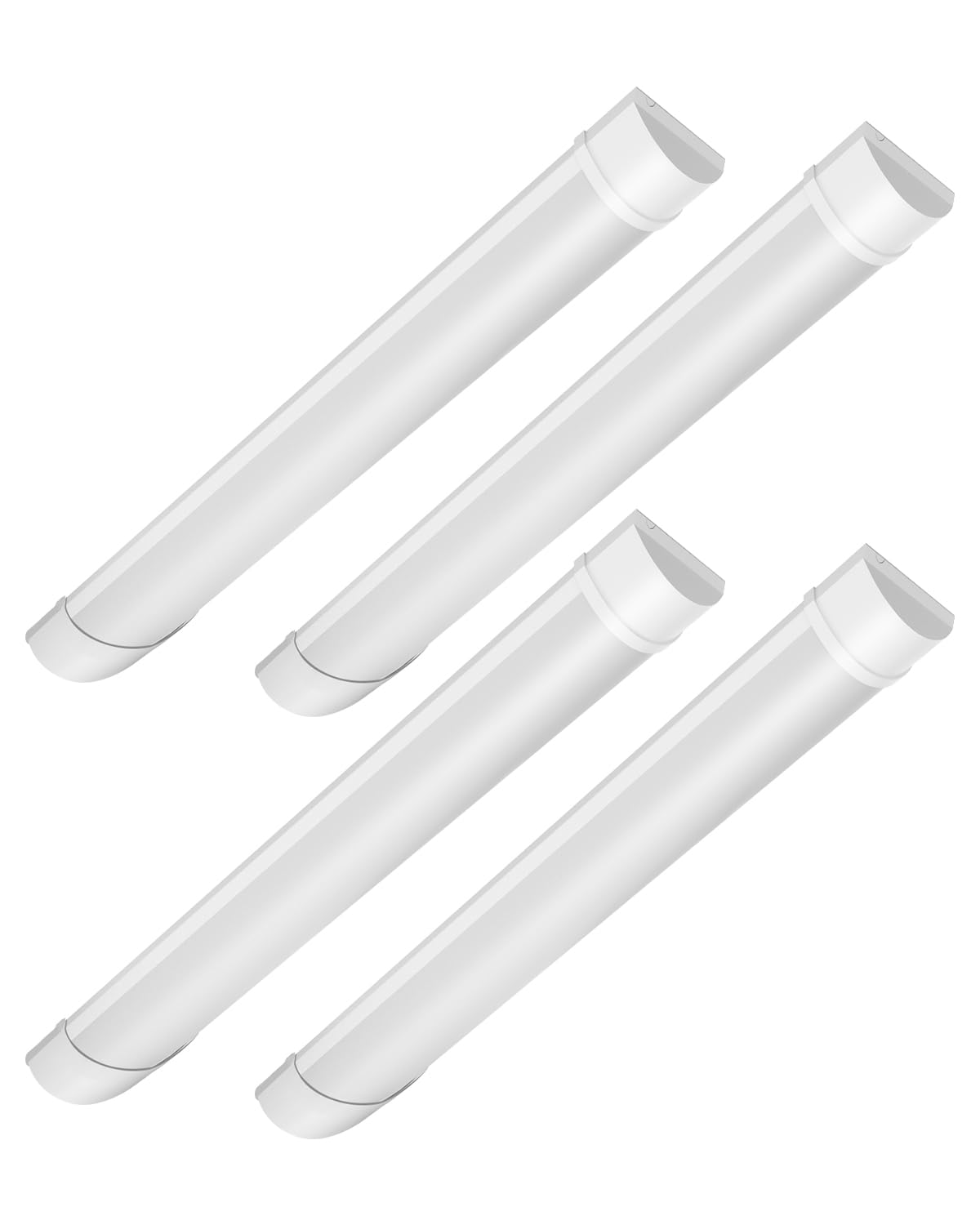 Bellanny 4 Pack 40W LED Batten Light, 4ft 120cm 4800LM 6500K Cool White LED Tube Light, Low Profile Wall or Ceiling Surface Mounted Fitting for Ceiling of Home, Office, Workshop & Garage Lighting
