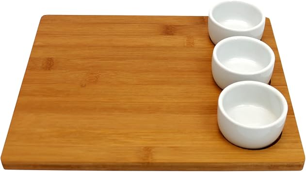 EH M kemmel Ev E yalar  Snack servis kiti, bambu tepsisi ve 3 bardak