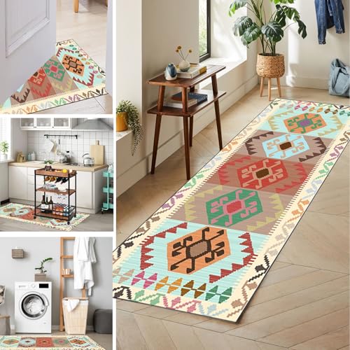 Tapis de couloir lavable antidérapant long de 50 x 280 cm pour entrée et salon