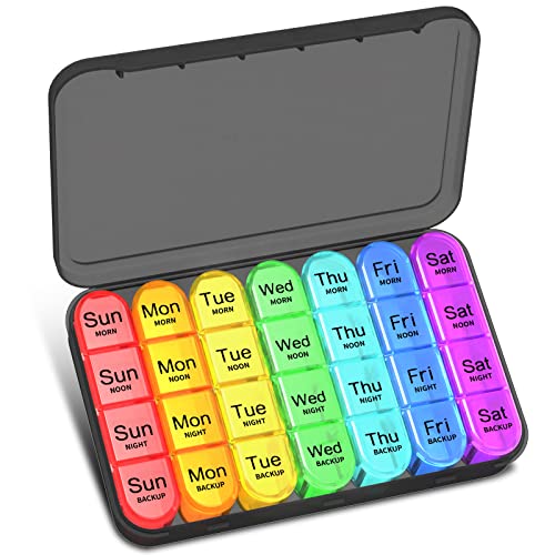 Betife Weekly Pill Organiser, 7 Day, 4 Compartments