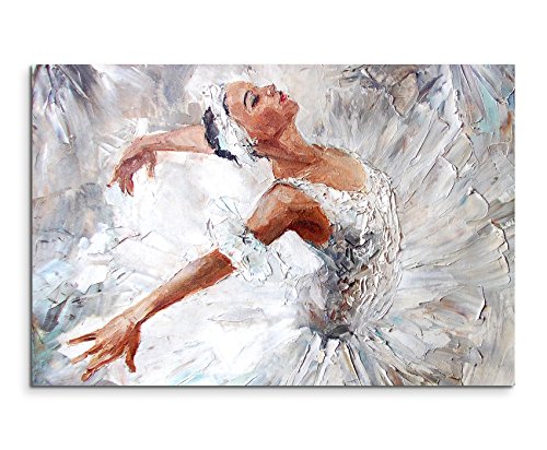 Wandbild 120x80cm Fotodruck aus Ölgemälde – Ballerina auf Leinwand für Wohnzimmer, Büro, Schlafzimmer, Ferienwohnung u.v.m. Gestochen scharf