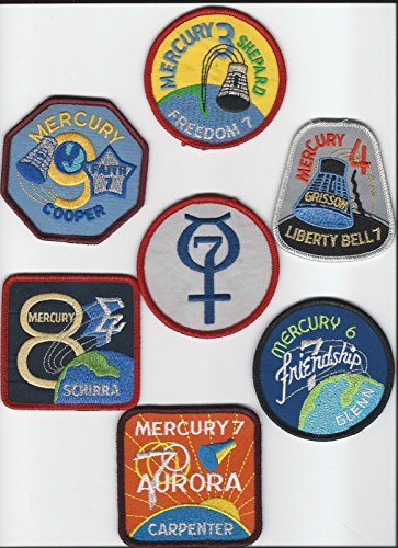 KCONBS Original NASA Space Program Official Mercury Patch Set John Glenn Made in USA
