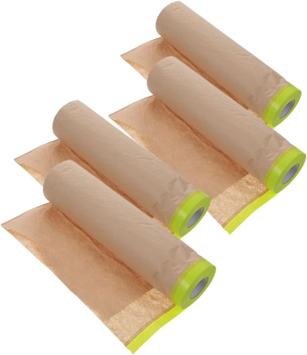 4 Rolls 11.81" X 50 Semi- Masking Film for Automotive and Motorcycle Paint Covering, Adhesive Stencil Cutting Templates for Airbrush Graphics and Lettering
