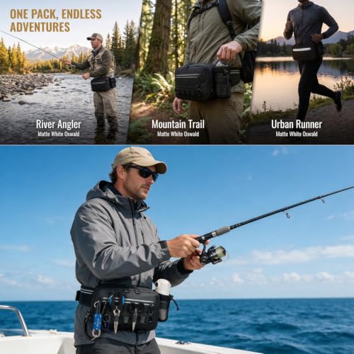 Bolsa de Cintura para Pesca con Soporte para Cañas, Bolsa Impermeable para Cebo miniatura 5