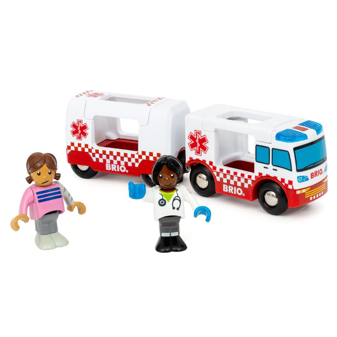 BRIO World - 36035 Rettungswagen | Zugset-Zubehör für Kinder AB 3 Jahren