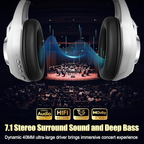 Image of 2.4GHz Wireless Gaming Headsets for PS5 /PS4 /Switch, New RGB Bluetooth 5.4 Noise Cancelling Gaming Headphones with 7.1 Surround Sound, 40mm Drivers, 276g Ultraligero, Memory Foam, 40Hrs Audifonos Gamer
