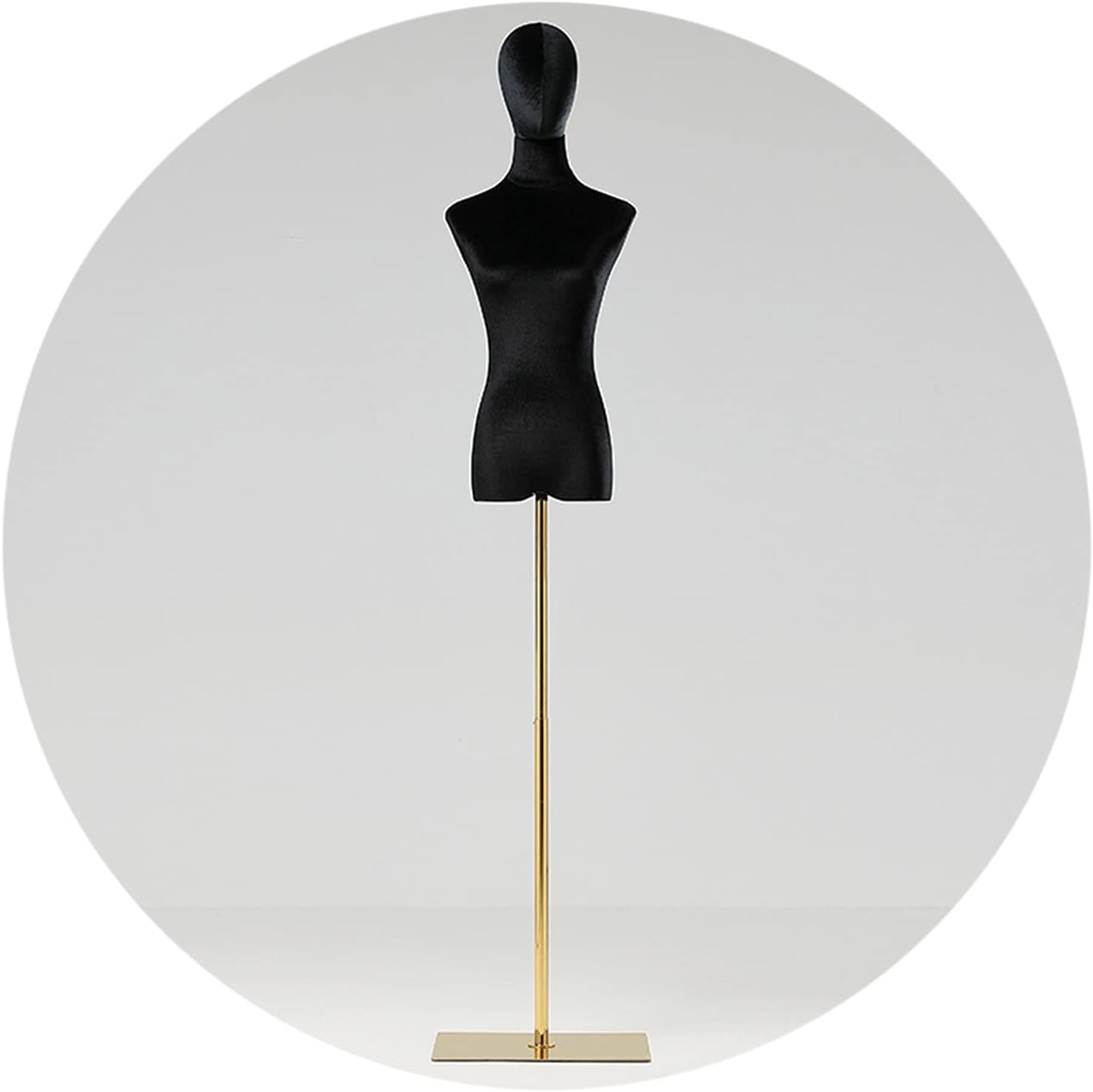 ITOSUI Black Female Torso Mannequin with Head & Metal Stand - Armless Dress Form Size S for Clothing Display, Retail Showcases & Fashion Exhibits - Ideal for Boutique Merchandising