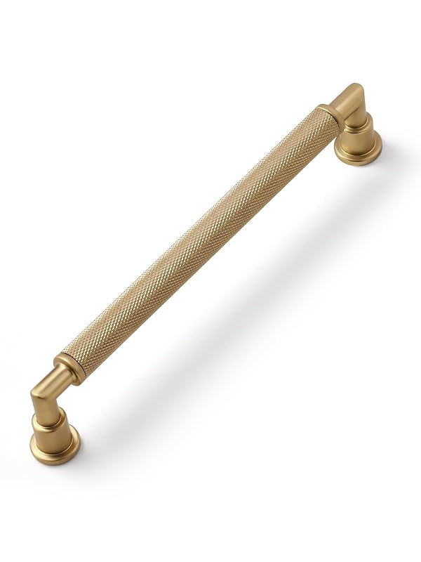 JIASENBAO 5 Pack Champagne Bronze Cabinet Pulls 6.3" Hole Center Knurled Drawer Pulls Bathroom Dresser Handles Hardware Bar Zinc Alloy by JIASENBAO - Used condition - US$28.79