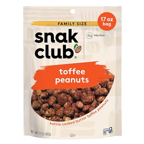 Snak Club Toffee Peanuts, Candied Peanuts with Praline Coat and Sweet Cream, Gluten-Free and Kosher
