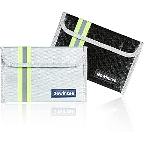 2 Pack 8 x 5 Inch Fireproof Bag, Small Fireproof Purse, Fireproof Wallet, Protection Bag - Non-Itching Silicone Coated Fire and Waterproof Safe Bag for Valuables Cover