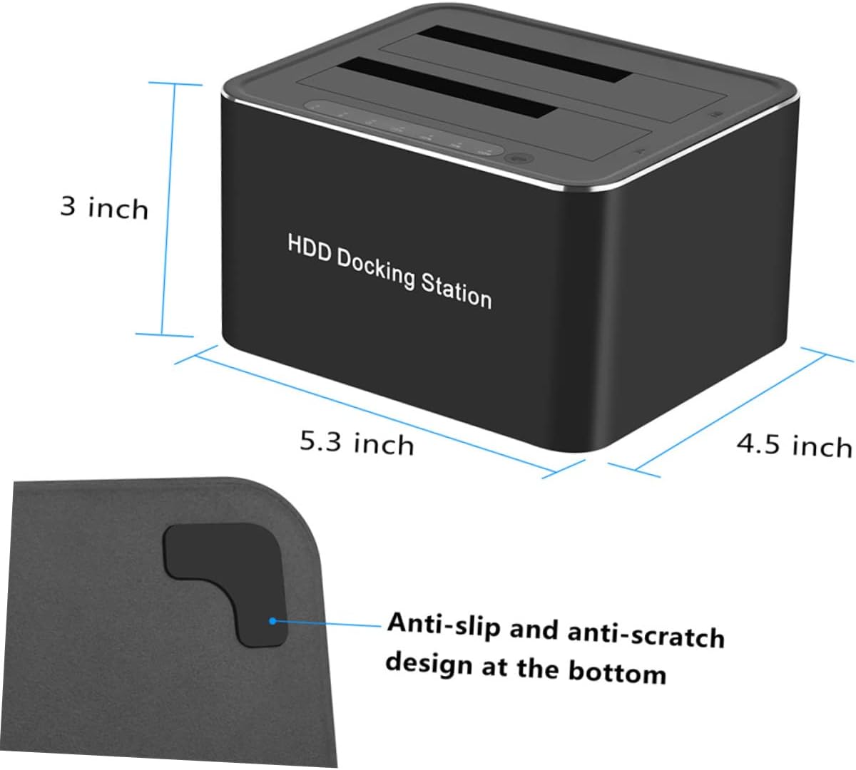 USB Hard Drive Docking Station for SSD Uasp Support Easy Plug Play Offline Clone Function US Plug Tool Installation Up to Transfer