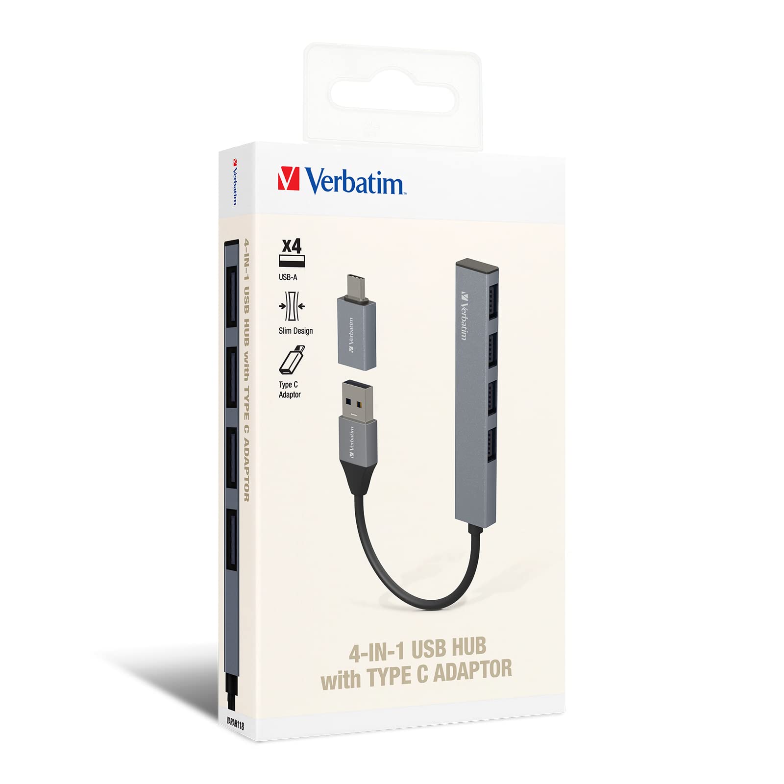 VERBATIM USB HUB 2.0 4X USB-A Ports - Grey (B0BFNRT6Z5) Amazon Price History, Amazon Price Tracker