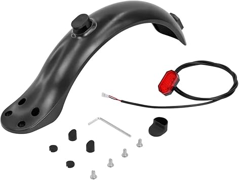 PRIMUZ Compatible with Electric Scooter Mudguard Set 4 Screw Fender Applicable Accessories Rear Fender Four-Hole Scooter with Rear Tail Light